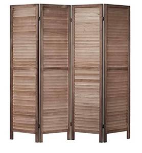 lot 68469 image: Rose Home Fashion RHF 4 Panel 5.6 Ft Tall Wood Room Divider, 4 panel, brown.