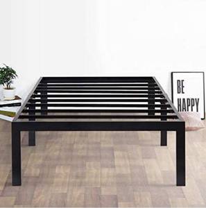 lot 68473 image: SLEEPLACE 18Inch New Dura Metal Steel Slate Bed Frame Twin Black Open Box