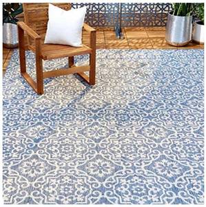 lot 68485 image: Home Dynamix Nicole Miller Patio Country Danica IndoorOutdoor Area Rug 52x72, BlueGray Open Box