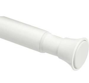 lot 68486 image: Amazon Basics Tension Curtain Rod, Adjustable 78-108 Width - White, Classic Finial Open Box