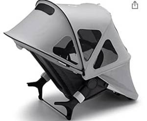 lot 68493 image: Bugaboo Fox 2  Lynx Breezy Sun Canopy - Extendable Sun Canopy with UPF Sun Protection and Mesh Ventilation Panels, Also Compatible with Fox and Cameleon3 - Misty Grey Open Box