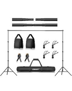 lot 68404 image: EMART 8.5 x 10 ft Photo Backdrop Stand , Adjustable Photography Muslin Background Support System Stand for Photo Video Studio Open Box