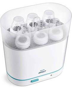 lot 66706 image: Philips Avent 3-in-1 Electric Steam Sterilizer for Baby Bottles, Pacifiers, Cups and More Open Box