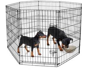 lot 66707 image: Vibrant Life, 36H Indoor & Outdoor Pet Exercise Play Pen Open Box
