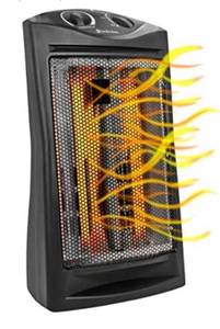 lot 66723 image: Comfort Zone CZQTV007BK Fan-Assisted Tower Radiant Quartz Heater, Black, Deluxe Forced Open Box