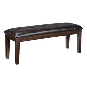 lot 66736 image: D596-00 Ashley Furniture Haddigan - Dark Brown Large Upholstered Dining Room Bench Open Box