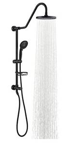 lot 66737 image: Shower System with 8 Rain Shower Head, 5-Function Shower Head with Handheld, Adjustable Slide Bar, 59 Stainless Steel Hose, Oil Rubbed Bronze Open Box