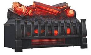 lot 66741 image: Duraflame DFI030ARU Infrared Quartz Set Heater with Realistic Ember Bed and Logs, Black Open Box