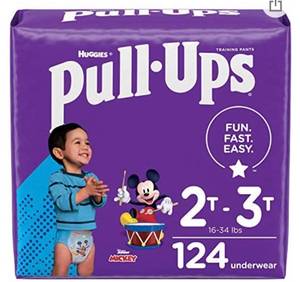 lot 66742 image: Pull-Ups Boys Potty Training Pants Training Underwear Size 4, 2T-3T, 124 Ct, One Month Supply