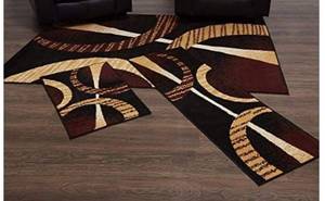 lot 66751 image: Home Dynamix HD5194-502 Ariana Arcata Area Rug 3 Piece Set (411 x611,18 x411,18 x28), Geometric Ebony Open Box