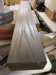 lot 66754 image: 60 Modern Rustic Medium Distressed Pine Wood Mantel Shelf Open Box