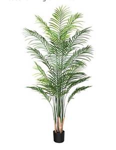 lot 66755 image: CROSOFMI Artificial Areca Palm Plant 6Feet Fake Tropical Palm Tree, Perfect Faux Dypsis Lutescens Plants in Pot for Indoor Outdoor House Home Office Garden Modern Decoration Housewarming Gift-1Pack Open Box