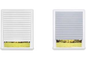 lot 66764 image: Redi Shade 1616204 White, Original Light Filtering Pleated Paper Shade & Shade 1614098 Original Room Darkening Paper, Gray, 36 in x 72 in, 6-Pack Pleated Window Shade, 72 in 6-Pack Open Box