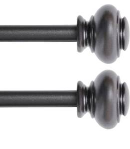 lot 66766 image: Turquoize 2 Pack 34-Inch Single Window Curtain Rod for Windows 48 to 84 with Decrative Urn Finail Window Treatment Drapery Rods Set Length Adjustable Petwer Curtain Rod, Pewter Open Box