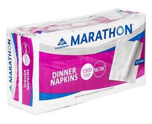 lot 66768 image: Marathon 14 Fold Embossed Dinner Napkins, 1500 Count Open Box