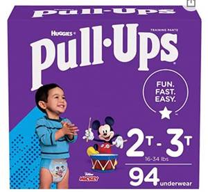 lot 66770 image: Pull-Ups Boys Potty Training Pants Training Underwear Size 4, 2T-3T, 94 Ct Open Box
