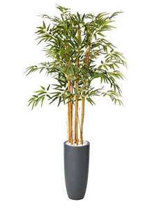 lot 66775 image: Nearly Natural 5818 5�� Bamboo Artificial Tree in Gray Cylinder Planter, Green Open Box