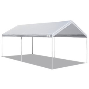 lot 66701 image: Caravan Canopy Domain 10 x 20 Foot Straight Leg Carport Canopy Tent Set, White Open Box