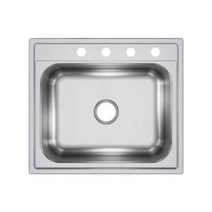 lot 10105 image: Elkay Drop-In Stainless Steel 25 in. 4-Hole Single Bowl Kitchen Sink HDSB252294
