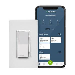 lot 10141 image: Leviton - Decora Smart WiFi Dimmer - White