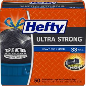 lot 10160 image: Ultra Strong 33 Gal. Draw String Trash Bags (50-Count) (D)