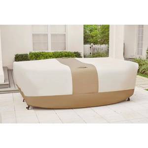 lot 10211 image: Hampton Bay Chat Set Outdoor Patio Cover, Beige