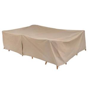 lot 10213 image: Modern Leisure Basics RectOval Patio Table & Chair Set Cover, 115L x 76W x 30H, Khaki