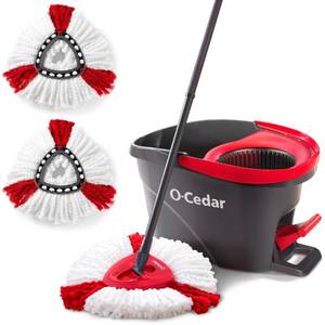 lot 10285 image: O-Cedar EasyWring Microfiber Spin Mop and Bucket Floor Cleaning System with 2 Extra Power Refills, Multi-Colored