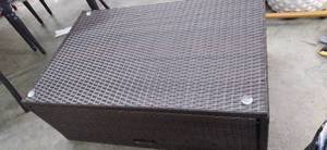 lot 10295 image: Outdoor Wicker coffee table. no glass top