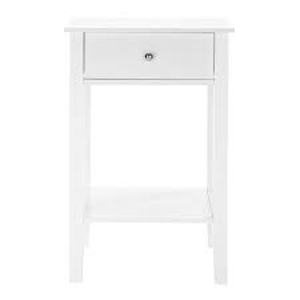 lot 10164 image: Modern 1-Drawer White Nightstand (27.56 in. H x 18.11 in. W x 13.78 in. D)