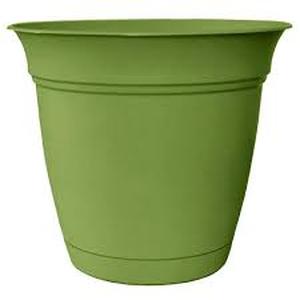 lot 10170 image: Belle 20 in. Dia. Peridot Green Plastic Planter with Attached Saucer