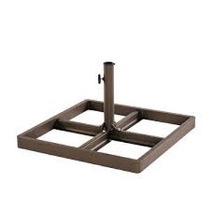 lot 10185 image: Patio Umbrella Base Steel Outdoor Pavers Rest Beam Upright Storage Holder Brown