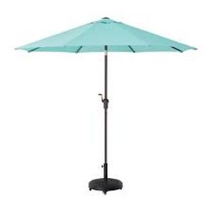 lot 10208 image: 9 ft. Aluminum Market Crank and Tilt Patio Umbrella in Haze Blue