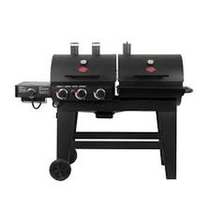 lot 10251 image: Double Play 1,260 sq., in. 3-Burner Gas and Charcoal Grill in Black
