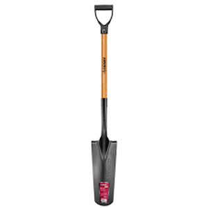 lot 10120 image: Husky 28 in. Wood Handle D-Grip Short Drain Spade