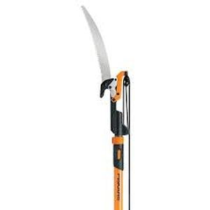 lot 10298 image: PowerLever 1-18 in. Cut Capacity Steel Saw Blade 15 in. Fiberglass Pole 14 ft. Tree Pruner