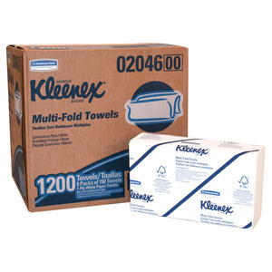 lot 10389 image: Kleenex Multi-Fold Paper Towels, Convenience, 9 15x9 25, White, 150Pk, 8 PacksCarton -KCC02046
