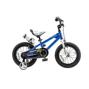 lot 10406 image: RoyalBaby Freestyle 12 Blue Kids Bike Boys and Girls Bike with Training wheels and Water Bottle