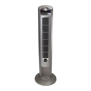 lot 10456 image: Lasko 42 Wind Curve Tower Fan with Ionizer and Remote, 2551, Silver