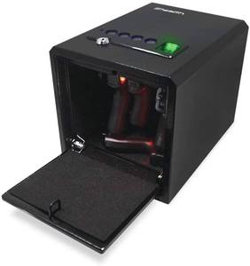 lot 10410 image: Stealth Biometric Handgun Hanger Safe Quick Access Pistol Security Box CA DOJ Approved