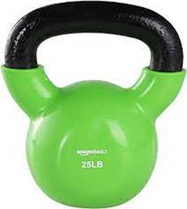 lot 10419 image: Amazonbasics Vinyl Kettlebell - 25 Pounds, Light Green
