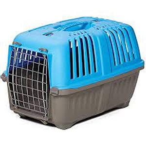 lot 10476 image: small blue and gray pet carrier