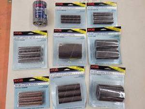 lot 253 image: 10 CASES OF 25 PIECE RYOBI SANDING SPINDLE ASSORTMENT (250 TOTAL SANDING SPINDLES)