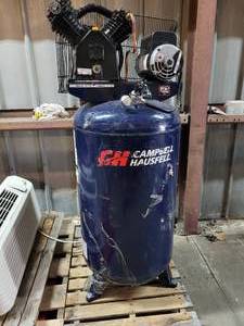 lot 227 image: CAMBELL HAUSFIELD 5-HP 80-GALLON TWO STAGE AIR COMPRESSOR (230V 1-STAGE)(MODEL#XC802100)