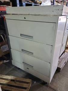 lot 235 image: 3 DOOR HORIZONTAL FILING CABINET (42W x 32H x 18D)