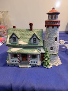 lot 5045 image: New England village series Cove lighthouse Untested