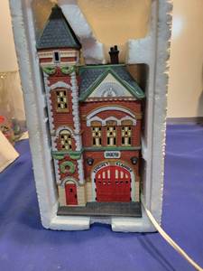 lot 5117 image: Heritage Village collection Christmas in the city series red brick fire station