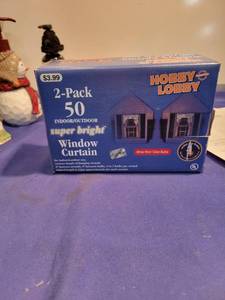 lot 5167 image: 2 pack 50 indoor outdoor window curtain lights new inbox