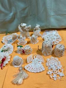 lot 6966 image: Crocheted ornaments