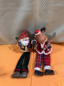 lot 6996 image: Santa and reindeer decorations